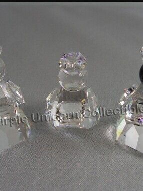 Swarovski Crystal Three Wise Men 3 Pc Nativity Set Boxes Retired Store Display